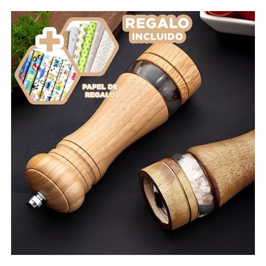 MOLINILLO MODERNO 5X15.5CM DE MADERA Y+PAPEL DE REGALO