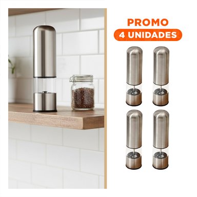 PACK4 TRITURADOR DE CONDIMENTOS PARA COCINA PLATEADO