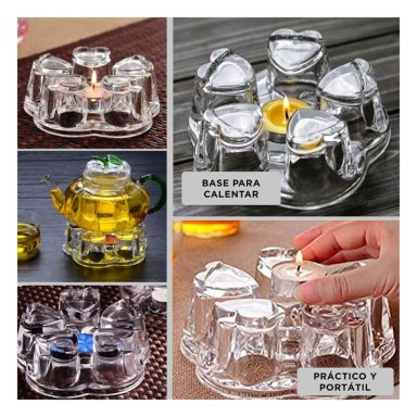 BASE PARA CALENTAR TETERA CON DISENO CORAZONES PD24-441