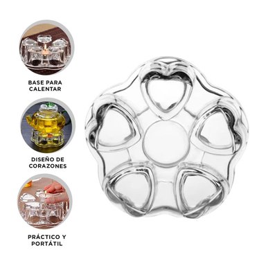 SOPORTE DE COLOR TRANSPARENTE PARA MESA CON FORMA DE CORAZON Y TETERA - 3