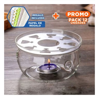 PACK12 SOPORTE COMPACTO PARA CALENTAR Y+PAPEL DE REGALO