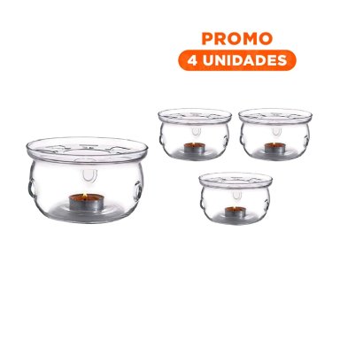 PACK4 PLATAFORMA PARA BEBIDAS CALIENTES EN TRANSPARENTE