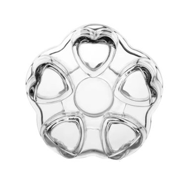PACK6 PLATAFORMA DE COLOR TRANSPARENTE CON FORMA DE CORAZON PARA TETERA Y+REGALO STICKER - 2