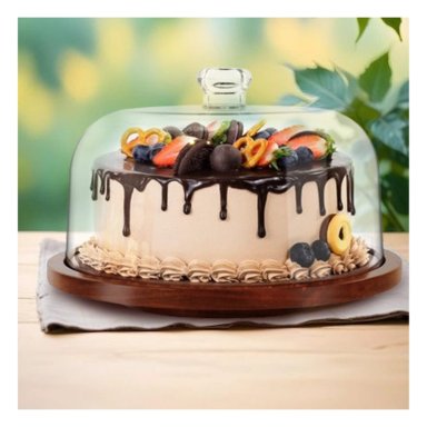 PEDESTAL REPOSTERO CON DOMO DE 24CM Y+LIGAS DE REGALO