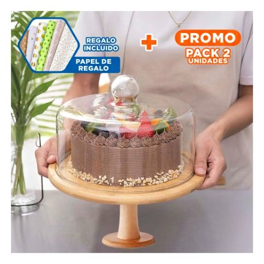 PACK2 PEDESTAL MODERNO PASTELERO DE 28CM Y+PAPEL DE REGALO