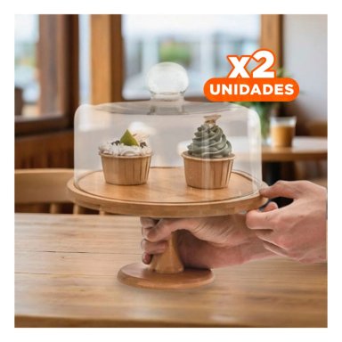 PACK2 BASE EXHIBIDORA PARA POSTRES 28 CM Y+REGALO STICKERS