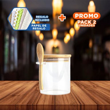 PACK2 FRASCO CONDIMENTERO PARA MESA Y+PAPEL DE REGALO