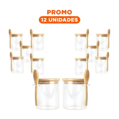 PACK12 RECIPIENTE 10 X11CM PARA CONDIMENTOS TRANSPARENTE