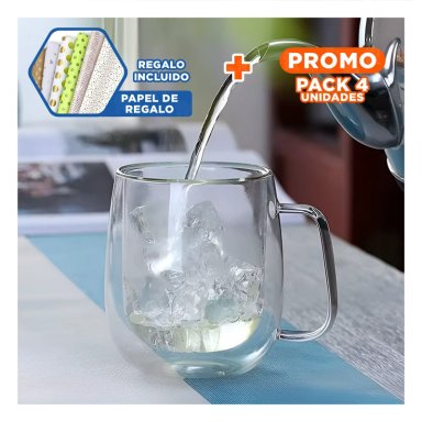 PACK4 VASO AESTHETIC PARA BEBIDAS Y+PAPEL DE REGALO