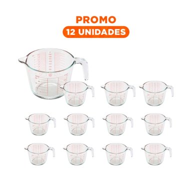 PACK12 RECIPIENTE CON PICO VERTIDOR TRANSPARENTE