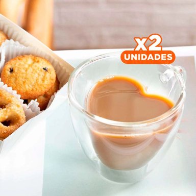 PACK2 VASO TERMICO CON ASA TRANSPARENTE Y+REGALO STICKERS