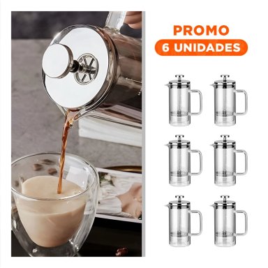 PACK6 CAFETERA PARA OFICINA 350ML PD24-448 TRANSPARENTE