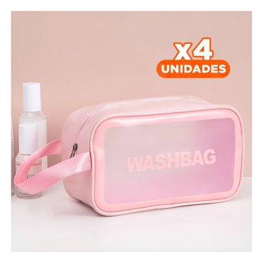 PACK4 ESTUCHE PARA ARTICULOS TOCADOR ROSA Y+REGALO STICKERS