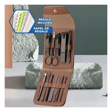 SET 12 DE PIEZAS PARA MANOS Y PIES MARRON Y+PAPEL DE REGALO