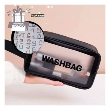 NECESER PARA COSMETICOS 22X13X7CM NEGRO Y+REGALO STICKERS