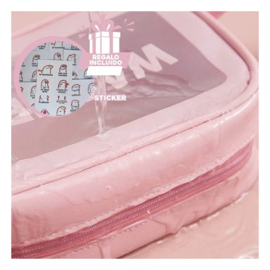 NECESER RECTANGULAR PARA ARTICULOS EN ROSA Y+REGALO STICKERS