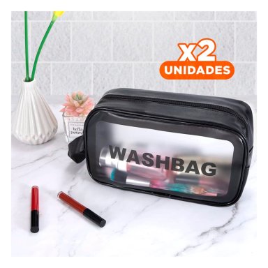 PACK2 NECESER DE COSMETICO 22X13X7CM NEGRO Y+REGALO STICKERS