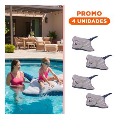 PACK4 ELEMENTO ACUATICO DECORATIVO PARA PISCINA CON ESTILO MARINO Y+REGALO STICKER
