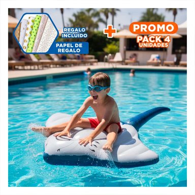 PACK4 OBJETO FLOTANTE INFLABLE PARA ACTIVIDADES ACUATICAS MARINAS Y+PAPEL REGALO