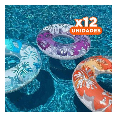 PACK12 ARO FLOTANTE ANARANJADO DE 91 CM CON DISENO SUAVE DE ALGAS