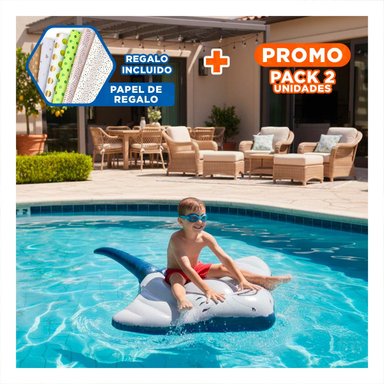 PACK2 ELEMENTO INFLABLE FLOTANTE CON ESTILO MARINO PARA DIVERSION Y+PAPEL REGALO