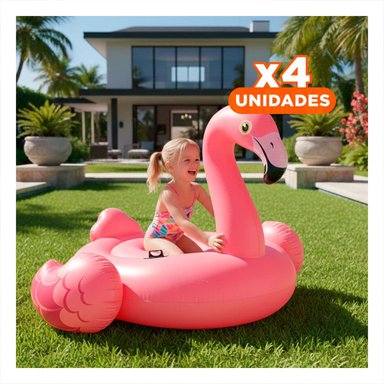 PACK4 ACCESORIO RECREATIVO FLOTANTE PARA EXTERIOR CON FORMA DE FLAMENCO