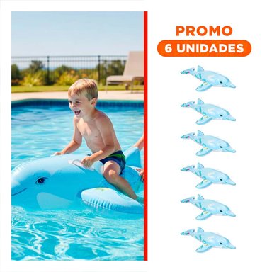 PACK6 ELEMENTO ACUATICO INFLABLE PARA PISCINA CON ESTILO MARINO