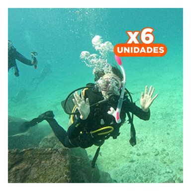 PACK6 IMPLEMENTOS DE BUCEO CON ALETAS NEGRAS PARA MAYOR IMPULSO Y+REGALO STICKER