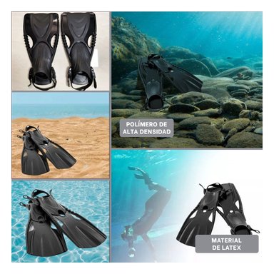 ALETAS DE NATACION NEGRO CON CIERRE RAPIDO PARA COLOCACION FACIL Y+POST IT