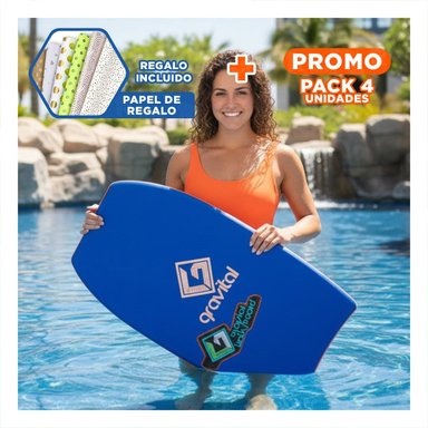 PACK4 SOPORTE ACUATICO 37 PULGADAS 93,5CM X 48,5CM X 5,5CM AZUL PARA PLAYA Y+PAPEL REGALO