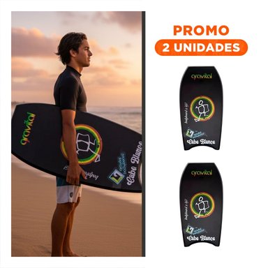 PACK2 EQUIPO BODYBOARD 42 PULGADAS NEGRO PARA OLAS CON DISEÑO DEPORTIVO