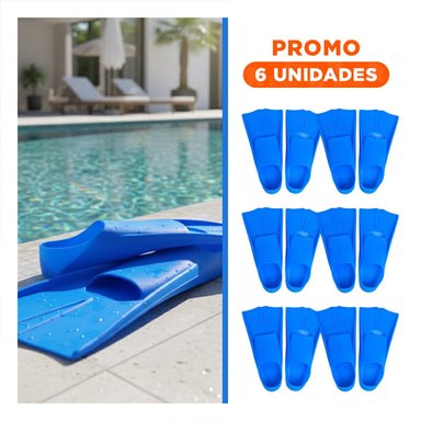 PACK6 HERRAMENTAL DEPORTIVO ACUATICO CON ALETAS AZULES DE USO INTENSIVO