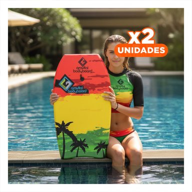 PACK2 ELEMENTO DE BODYBOARD 37 PULGADAS 93,5CM X 48,5CM X 5,5CM PALMERA Y+REGALO STICKER