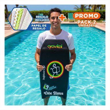 PACK2 EQUIPO ACUATICO 42 PULGADAS NEGRO PARA OLAS CON BUENA FLOTACION Y+PAPEL REGALO