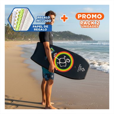 PACK2 ACCESORIO ACUATICO BODYBOARD 37 PULGADAS 93,5CM X 48,5CM X 5,5CM NEGRO Y+PAPEL REGALO