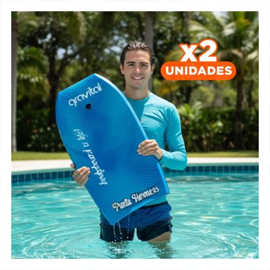 PACK2 ELEMENTO BODYBOARD 42 PULGADAS COLOR AZUL PARA USO EN PLAYA Y+REGALO STICKER