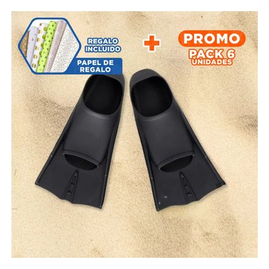 PACK6 ALETAS ACUATICAS DE SILICONA NEGRA PARA ENTRENAMIENTO EN PISCINA Y+PAPEL REGALO