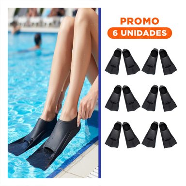 PACK6 HERRAMENTAL DEPORTIVO ACUATICO CON ALETAS NEGRAS DE USO INTENSIVO