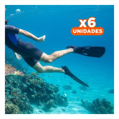 PACK6 ACCESORIOS DE NATACION NEGRO CON DISENO ERGONOMICO PARA COMODIDAD TOTAL Y+REGALO STICKER