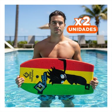 PACK2 IMPLEMENTO INFANTIL BODYBOARD 37 PULGADAS 93,5CM X 48,5CM X 5,5CM NIÑO Y+REGALO STICKER