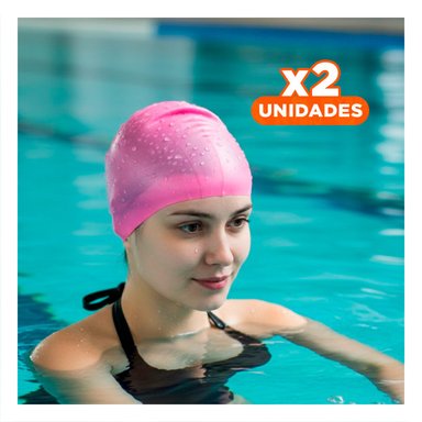 PACK2 GORRO RESISTENTE PARA USO FRECUENTE EN PISCINA Y+REGALO STICKER