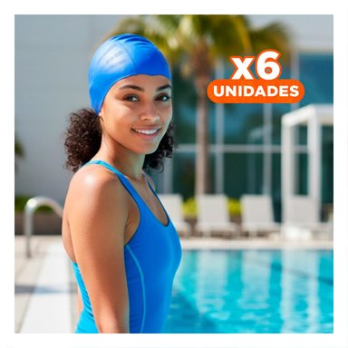 PACK6 EQUIPO INFANTIL PARA NATACION CON GORRO RESISTENTE Y+REGALO STICKER