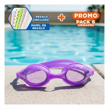 PACK6 LENTES DE NATACION AJUSTABLES PARA SEGURIDAD Y COMODIDAD Y+PAPEL REGALO