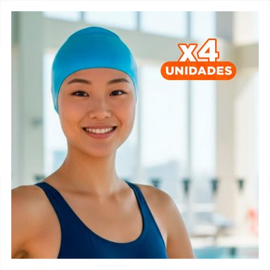 PACK4 ACCESORIO ACUATICO PARA NATACION CON DISENO CELESTE CLARO