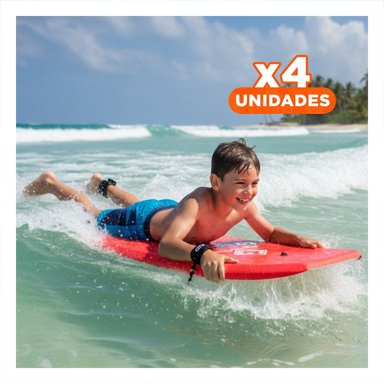 PACK4 ELEMENTO ACUATICO CON BODYBOARD ROJO PARA PLAYA