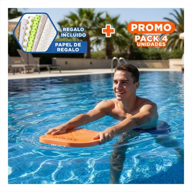 PACK4 ACCESORIO ACUATICO PARA NATACION INFANTIL CON DISENO ANARANJADO Y+PAPEL REGALO