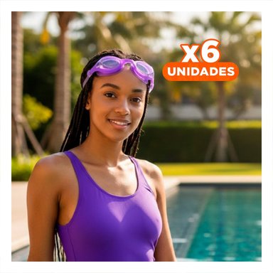PACK6 EQUIPO INFANTIL PARA NATACION CON LENTES RESISTENTES Y+REGALO STICKER