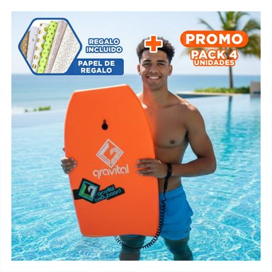 PACK4 PRODUCTO PARA PLAYA BODYBOARD 37 PULGADAS 93,5 CM X 48,5 CM X 5,5 CM Y+PAPEL REGALO