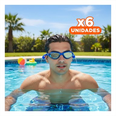 PACK6 GAFAS DE NATACION INFANTIL PARA DIAS DE AGUA, JUEGOS Y VERANO Y+REGALO STICKER