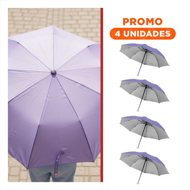 PACK4 CUBRESOL PLEGABLE PORTATIL PARA CARTERA COLOR MORADO USO URBANO Y+REGALO STICKER